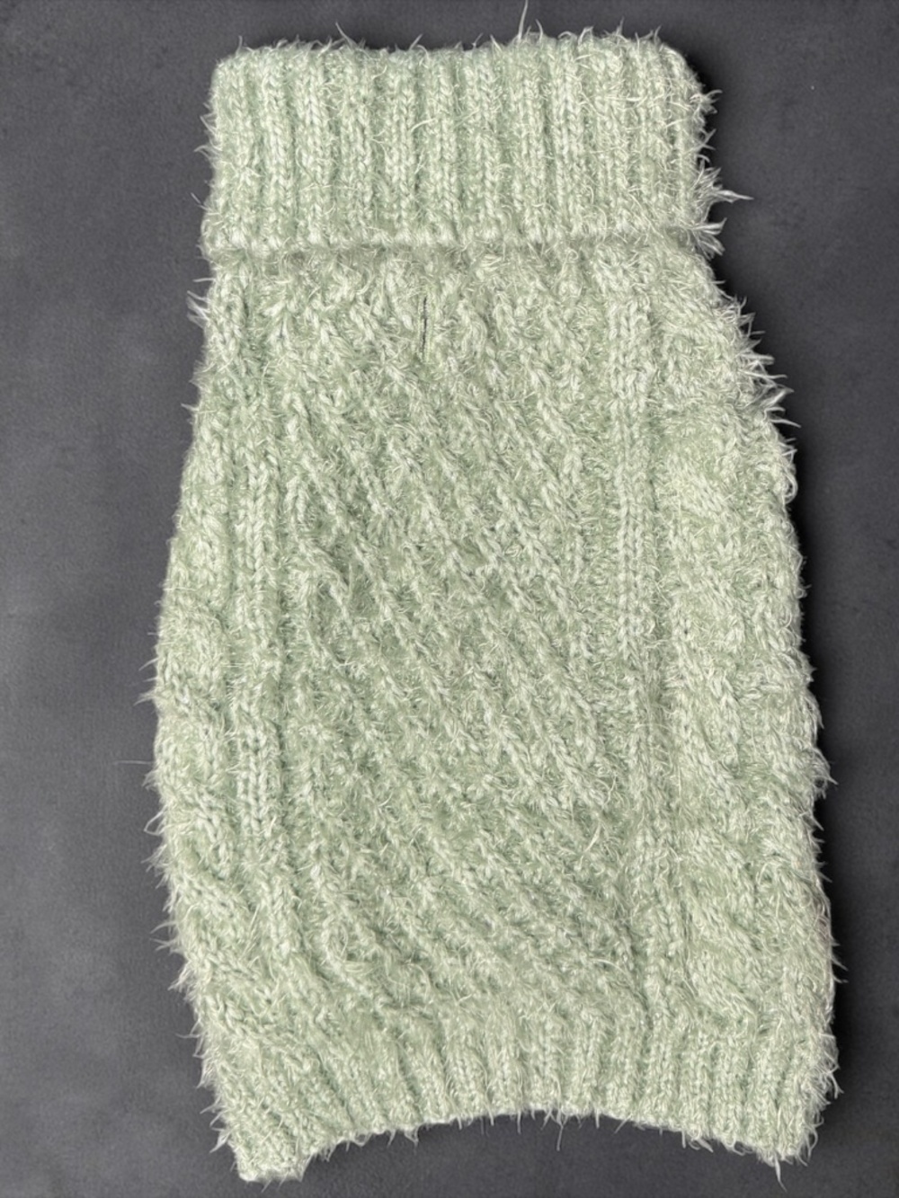 NWT Small Dog Sweater Light Green Fuzzy Soft Knit Cozy Pet Pullover